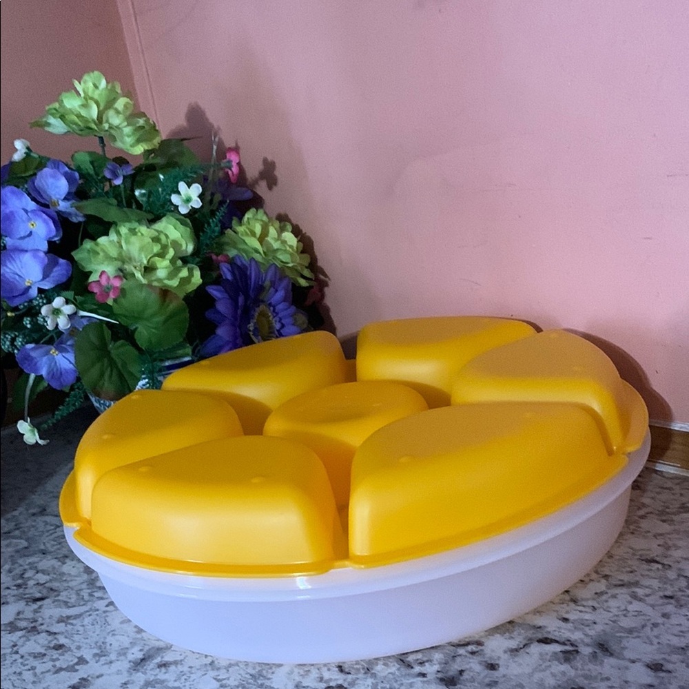 Yellow and White Serving Tray